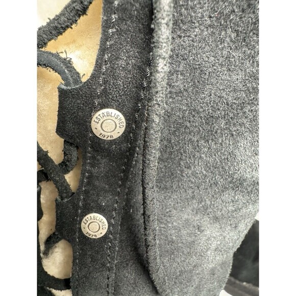 UGG Australia 5163 Upside Tall Suede Lace-Up Black Suede Shearling Boots US 6 - Picture 7 of 13